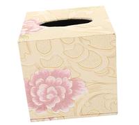 HIAKDOFT Vintage Leather Napkin Storage Case Floral Reusable Tissue Box Holder with Smooth Polished Surface Elegant Decorative Container for Home Office Desktop Use
