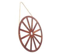HIAKDOFT Vintage Wooden Wagon Wheel Wall Decor Rustic Home Wall Art for Garden and Bedroom with Sturdy Wood Craftsmanship Retro Western Style