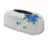 HIAKDOFT Water-resistant Acrylic Tissue Storage Box with Rose Pattern Large Capacity Napkin Holder for Home Office Car and Hotel Use Easy to Clean Dustproof Paper Dispenser