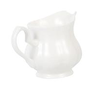 HIAKDOFT White Ceramic Milk Jug with Handle Multi-use Milk Coffee Creamer Syrup Jar for Home Party Wedding Easy Pouring Spout Small Utensil for Dining and Decoration