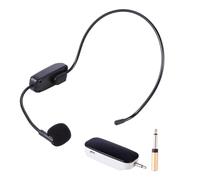HIAKDOFT Wireless Head-mounted Microphone and Uhf Wireless Microphone Loudspeaker Set with Receiver, Plastic 2-in-1 Design, Voice Amplifier Mic for Teaching, Presentation, and Tour Guides