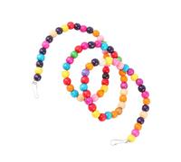 HIAKDOFT Wood Beads Parrot Colorful Rotating Climbing Ladder Swing for Birds Cage Exercise and Chewing Fun