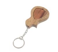 HIAKDOFT Wood Guitar Plectrum Keychain with Storage Case 2pcs Set Including Natural Wood Pick and Compact Holder Portable Guitar Pick Organizer for Musicians