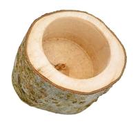 HIAKDOFT Wood Hamster Bowl Squirrel Feeder Multi-function Wooden Chinchilla Food Dish Small Natural Chew Toy Feeding Accessory for Rabbits and Rodents