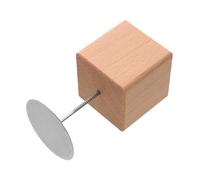 HIAKDOFT Wooden Flower Nail Holder Stable Natural Wood Cake Flower Nail Display Base Sturdy Stainless Steel Baking Stand for Pastry Decoration and Craft Fair Use