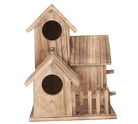 HIAKDOFT Wooden Multi Nesting Cottage for Parakeets and Small Birds Outdoor Garden Bird House for Parrot Breeding and Incubation DIY Unfinished Rustic Nesting Box Warm and Easy to Clean