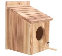 HIAKDOFT Wooden Outdoor Bird Feeder House with Hanging Hook Small Garden Bird Nesting Box 15x16x21.5cm for Backyard Wildlife