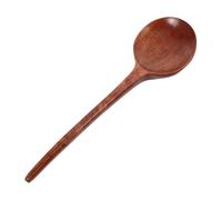HIAKDOFT Wooden Ramen Soup Spoon with Long Handle, Small Japanese-Style Ladle for Porridge, Dumplings, and Noodles, Sturdy Kitchen Cooking Spoon for Home Use
