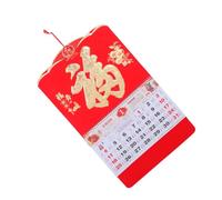 HIAKDOFT Year of Horse Wall Calendar Lunar Year Monthly Planner Fluorescent Red Paper Feng Shui Spring Festival Decoration for Home Restaurant Office Scheduling