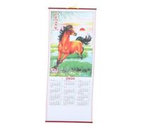 HIAKDOFT Year of The Horse Hanging Cylinder Chinese New Year Calendar Chinese Lunar Hanging Calendar Living Room Decorations Paper
