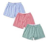 Hialegion Multipack Soft Pyjama Bottoms Women's Cotton Y2K Fashion Beach Trousers Women's Summer Going-Out Shorts Boxer Shorts Women's Casual Trousers Comfortable Wide Shorts Pack of 3 S-XL, 3pcs-blue