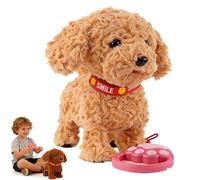 HIAME Realistic Robot Dogs 2026, Wuffy Robot Dog, Interactive Walking Plush Puppy Toy Dog with Touch Sensing,Voice Mimic,Lifelike Sounds,Tongue & Licking Motion,Leash Remote,Battery Powered (Yellow)