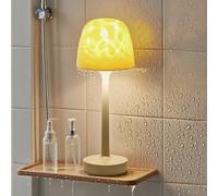 HIAME Waterproof Shower Lamp Cordless, Rechargeable Shower Light with 16 Color Ocean Wave Projector, Dimmable Bathroom Lamp with Touch & Remote Control, Mood Light for Bathtub/Bathroom