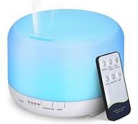 Hianjoo Essential Oil Diffuser 450ml, Electric Aroma Ultrasonic Aromatherapy Fragrant Oil Vaporizer Humidifier, Purifies The Air, Timer and Auto-Off Safety Switch, 7 LED Light Colors (Pure White)