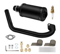 HIAORS Racing Exhaust Pipe Muffler Main Jet Kit for Predator 212cc 196cc 224cc 6.5hp Coleman CT200U BT200X CT200U-EX Mini Bike KT196 Go Kart Baja Warrior MB165 MB200 Performance Parts with Heat Shield