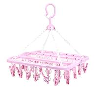 HIARAN 36 clips folding clothes hanger drying rack windproof socks underwear plastic clothes drying rack Lucky Star
