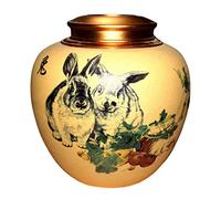 HIARAN CHUNCIN - Ceramic Cremation Urns for Human Ashes or Pet Ashes,Memorial Funeral Urn,Chinese Zodiac Animal Pattern,Ox (Color : Rabbit) Lucky Star