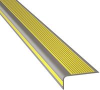 HIARAN Stair Nosing Edge Trim Corner and Edge Protection L-Shaped PVC Stair Nosing Protection Corner Profile Self-Adhesive Rubber for Exterior or Interior Stair Edges-Yellow||5cmX2.5cmX1m