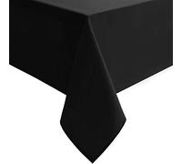 Hiasan Black Tablecloth for Rectangle Tables - Wrinkle Resistant and Waterproof Washable Polyester Fabric Table Cloth for Dining Camping Gathering and Outdoor use, 54 x 120 Inch