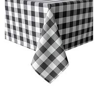 Hiasan Checkered Square Tablecloth - Stain Resistant, Waterproof and Wrinkle Resistant Washable Table Cloth for Dining Room, 30 x 30 Inch, Black and White Gingham Pattern