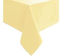 Hiasan Light Yellow Tablecloth for Rectangle Tables - Waterproof Washable Polyester Fabric Table Cloth for Buffect Dining Birthday Party Wedding, 54 x 108 Inch