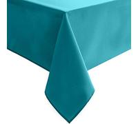 Hiasan Rectangle Tablecloth - Water Resistant and Spillproof Kitchen Washable Polyester Fabric Table Cloth for 6 Foot Tables, 54 x 80 Inch, Turquoise