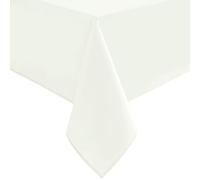 Hiasan Rectangle Tablecloth - Waterproof Washable Fabric Table Cloth for Wedding, Banquet, Gathering and Dining Room, 90 x 156 Inch, Ivory