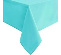 Hiasan Solid Rectangle Tablecloth Aqua - Waterproof Washable Oblong Fabric Table Cloth for Dining Room Kitchen and Outdoor Use, 54 x 80 Inch