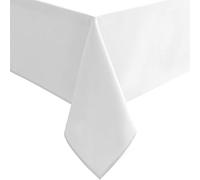 Hiasan White Tablecloth for Rectangle Tables - Waterproof Washable Polyester Fabric Table Cloth for Buffect Dining Birthday Party Wedding, 54 x 120 Inch