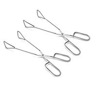 Hiash 11-Inch Heavy Duty Stainless Steel Kitchen Tongs - Comfortable Ergonomic Grip, Scissor Design, Heat Resistant for BBQ and Cooking, Set of 2