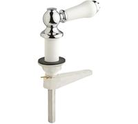 Hiatt Hardware Decorative Ceramic Cistern Lever Replacement - White Toilet Flush Handle for Elegant Bathroom Cistern Parts & Upgrade Kit