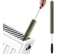 HIAWONTAR Radiator Cleaner Brush, Thin Long 81cm Boar Bristles Radiator Brush with Silicone Grip Handle, Flexible & Bendable Radiator Buddy for Cleaning Duster Inside Vanes and Backside