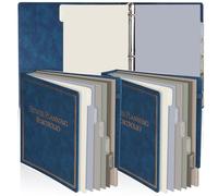 hiazllta 2 Pcs Estate Planning Portfolio Binder with Index Tab Divider When I Die Organizer Binder End of Life Planner PU Leather 3 Ring Organizing Wills Trusts Powers of Attorney Final Wishes(Blue)