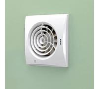 HIB 31600 Hush White Wall Mounted Bathroom Fan with Timer & Humidity Sensor