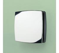 HiB Breeze Wall Mounted Extractor Fan with Timer and Humidity Sensor | Chrome | Plastic | 152mm x 152mm x 33mm