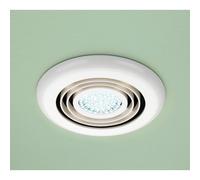 HiB Cyclone Wet Room Inline Extractor Fan with Cool LED Light | White | Plastic | 145mm x 145mm x 15mm