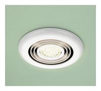 HiB Cyclone Wet Room Inline Extractor Fan with Warm LED Light | White | Plastic | 145mm x 145mm x 15mm