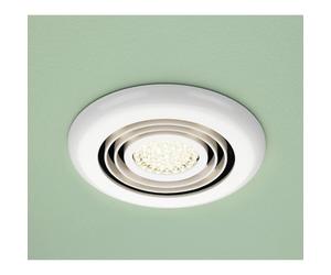 HiB Cyclone Wet Room Inline Extractor Fan with Warm LED Light | White | Plastic | 145mm x 145mm x 15mm