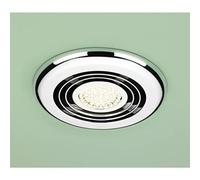 HIB Turbo Warm White LED Illuminated Inline Chrome Ceiling Fan