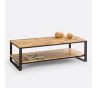 Hiba Solid Oak and Steel Coffee Table Natural