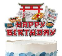 Hibachi Birthday Cake Topper - Glitter Hibachi Party Decorations for Japanese Theme Birthday Party Supplies