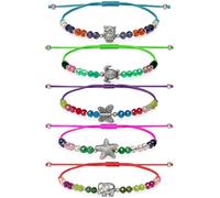 HiBali Friendship Anklet Bracelets Pack for Teens & Adults - Adjustable Cord Anklets with Unique Charms - Cute Summer Jewelry for Women, Ages 13+, All Size, Crystal, crystal