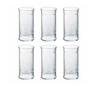 Hiball Glass Set of 6 Tempered 470ml Textured Can Drinking Cocktail Glassware