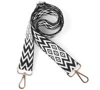 Hibate Universal Replacement Shoulder Strap for Women's Handbags - Wide 3.8cm Crossbody Bag Straps - Black_White