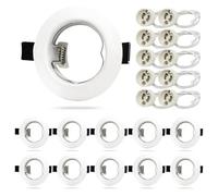 HiBay 10x Recessed Ceiling Spotlights GU10 White Recessed LED Downlights Round Downlights for Living Room Bedroom 240V, 78mm Outer Diameter, 65-68mm Cut-Out Holes, Without Bulb