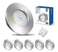 HiBay 6X 7W LED Downlights IP44 Recessed Spotlights Ceiling Lights 6000K | Bathroom Spot Light Brushed Chrome Downlight Ultra Slim Downlighters Cool White 240V