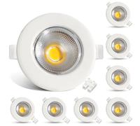 HiBay 8X COB Recessed Ceiling Lights 10W Ultra Slim Spotlight 5000K White Round Downlights for Kitchen, Bedroom, Cutout Ø65-88mm, 240V 850LM