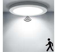 HiBay LED Ceiling Light Round with Motion Sensor, 18W 1800LM, Cool White 6000K, 22cm x 1.8cm, White, Indoor, Garage, Hallway, Staircase