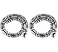 Hibbent 1.25m Shower Hose-10mm(Inner) Large Bore Shower Hose,Super Low Water Pressure Boosting Shower Hoses with Chrome, Universal Anti-Kink,Leak-Proof and Anti-Twist (Pack of 2)