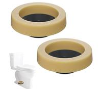 Hibbent 2 Pack Extra Thick Toilet Wax Ring, Universal Toilet Seal Ring, Heavy Duty Wax Bowl Ring Fits 3" and 4" Waste Line, Polyethylene Toilet Flange for Odor Blocking and Watertight Sealing